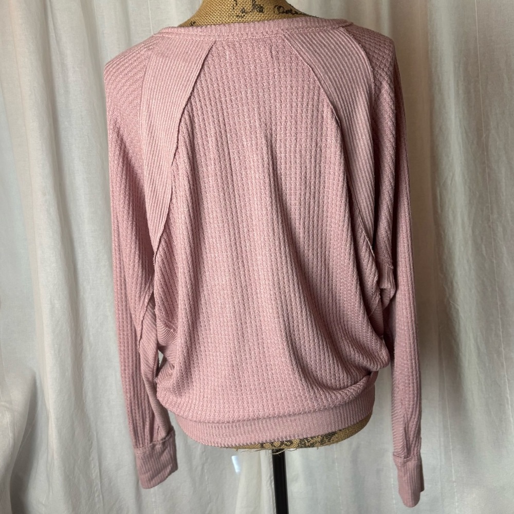 Free People We The Free Santa Clara Thermal Rose Top Sz Smalll Oversized - Picture 5 of 9